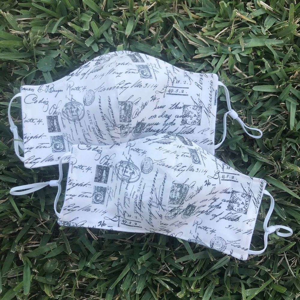 One (1) adult/teen script face mask